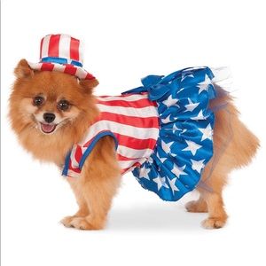 Red white and blue dress for dog